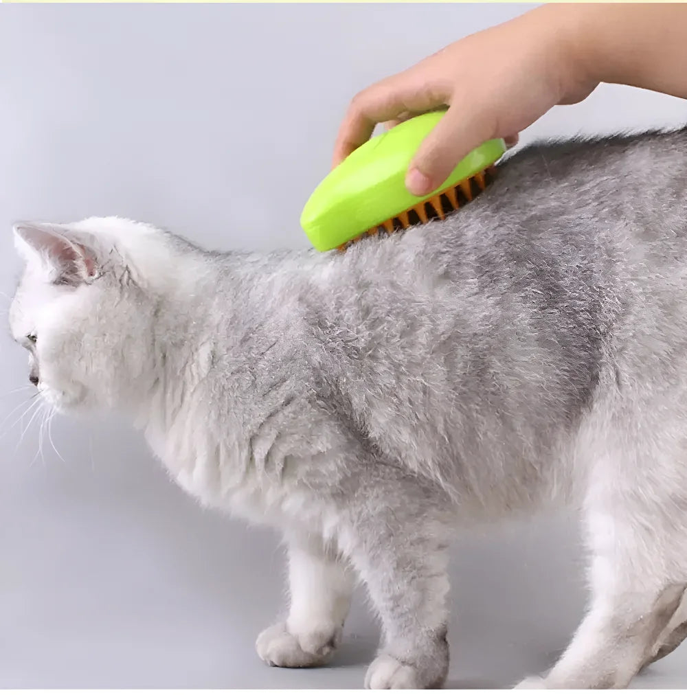 3-in-1 Pet Steam Brush – Massage & Shedding Electric Comb